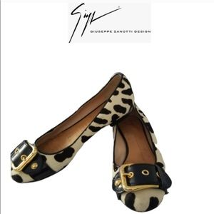 Giuseppe Zanotti Leopard Pony Hair flats